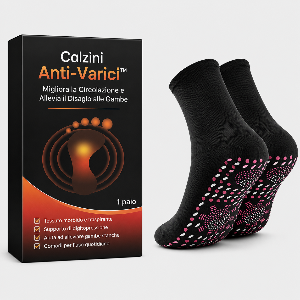 Calzini Anti-Varici™ – Migliora la Circolazione e Allevia il Dolore alle Gambe